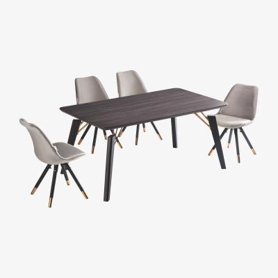 The Range Sofia Cosmo LUX Dining Set Includes a Table and Chairs Set of 4 - Dark Grey