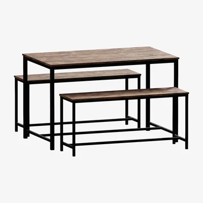 The Range Brooklyn 4 Seater Dining Set - Dark Wood