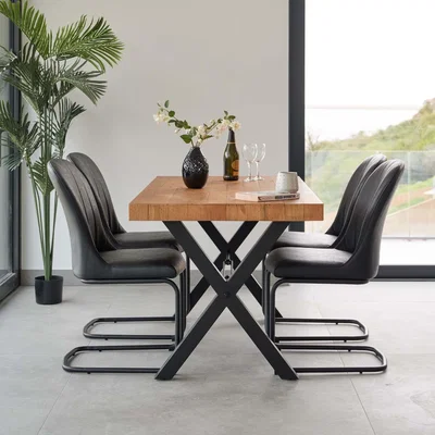 Woods Furniture Urban 150cm Dining Table with 4 Firenza Chairs in Black