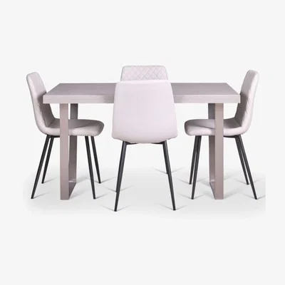 Woods Furniture Phoenix Dining Table 135cm Ripley Chairs x4 Chalk