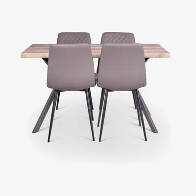 Woods Furniture Kamala Dining Table 140cm Ripley Chairs x4 Truffle