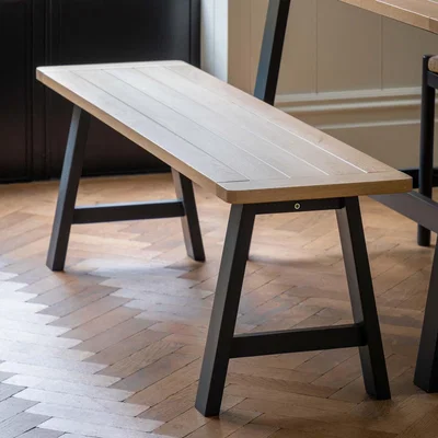 Woods Furniture Harrogate Trestle Bench in Meteor