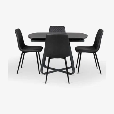 Woods Furniture Palermo Motion Dining Table Ripley Chairs x4 Grey