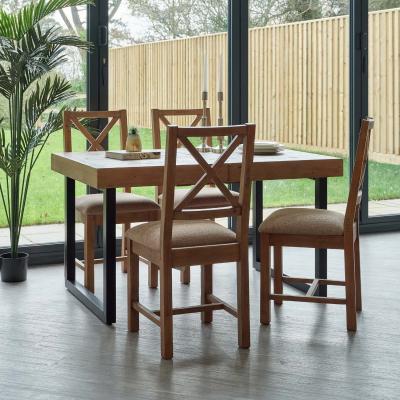 Woods Furniture Adelaide 140-180cm Extending Dining Table with 4 Adelaide Upholstered Chairs
