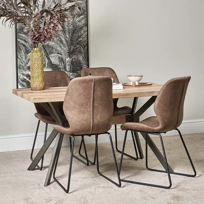 Woods Furniture Kamala 140cm Dining Table and 4 Callum Dining Chairs - Dark Brown