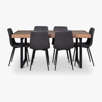 Woods Furniture Adelaide Dining Table 180cm Ripley Chairs x6 Grey