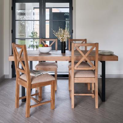 Woods Furniture Adelaide 180cm Dining Table with 4 Adelaide Upholstered Chairs