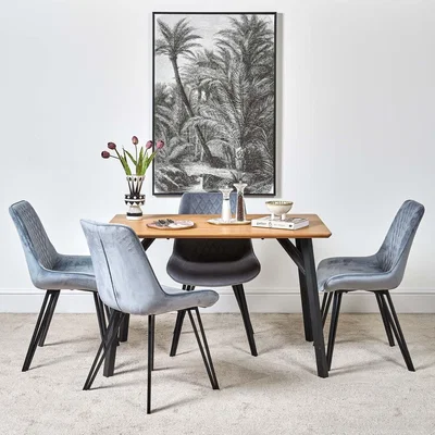 Woods Furniture Lutina 120cm Dining Table and 4 Chase Dining Chairs - Light Blue