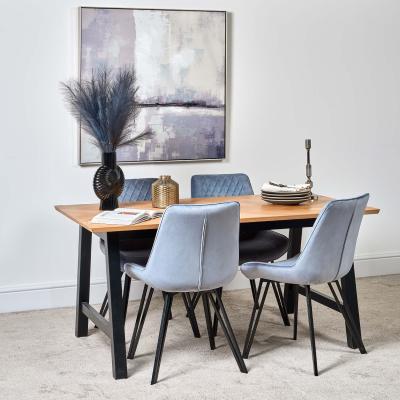 Woods Furniture Bromley 160cm Dining Table and 4 Chase Dining Chairs - Light Blue