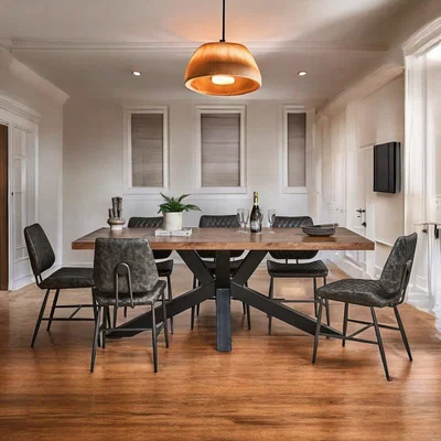 Woods Furniture Soho Dining Table 200cm and 6 Digby Dining Chairs - Grey