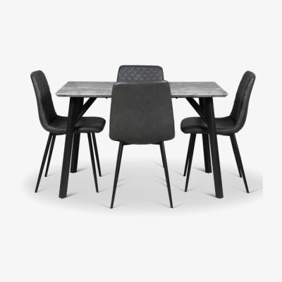 Woods Furniture Rocca Dining Table 120cm Ripley Chairs x4 Grey