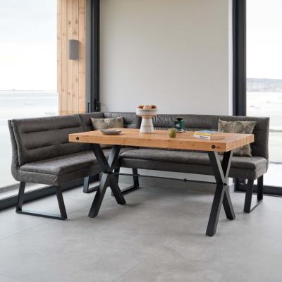 Woods Furniture Urban 150cm Dining Table with Industrial Corner Bench in Grey