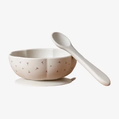Westwing Kids Silicone Dining Set Poppy In Bloom, Set of 2