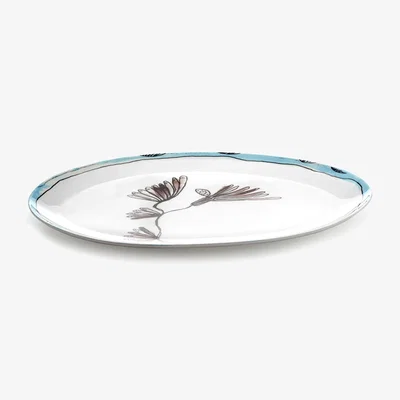 Amara Serax X Marni Camelia Aubergine Midnight Flowers Oval Plate - Large
