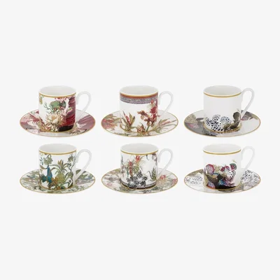 Amara Flowers Espresso Cup and Saucer