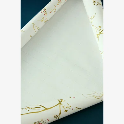 Anthropologie Christmas Berries Gold Wrapping Paper Roll