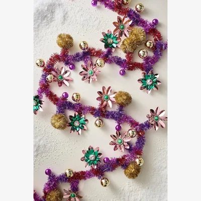 Anthropologie Tinsel Flower Garland