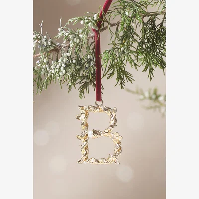 Anthropologie Aurelia Gold Monogram Ornament