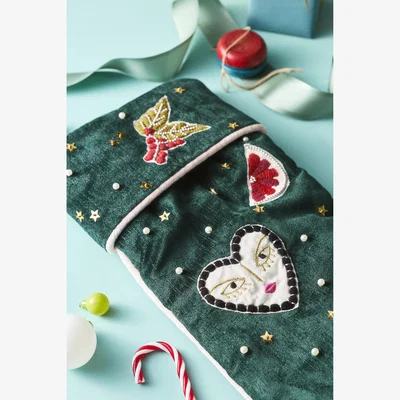 Anthropologie Coretta Embellished Stocking
