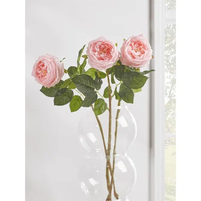Cox and Cox NEW Three Faux Rose Stems - Blush