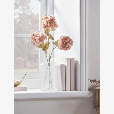 Cox and Cox Three Faux Hydrangea Stems - Blush
