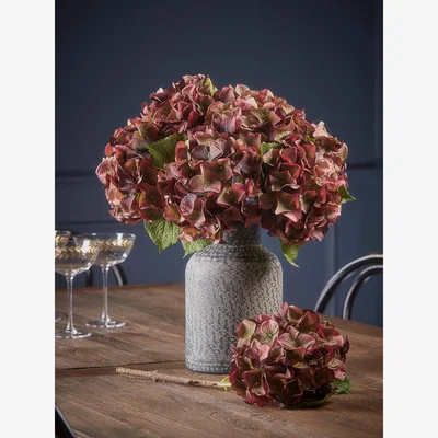 Cox and Cox Three Burgundy Hydrangea Stems