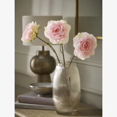 Cox and Cox Three Sumptuous Faux Rose Stems - Blush