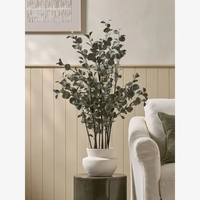 Cox and Cox Faux Potted Eucalyptus In Ceramic Pot