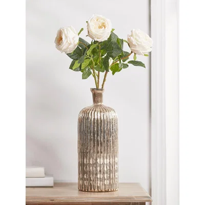 Cox and Cox NEW Three Faux Rose Stems - Cream