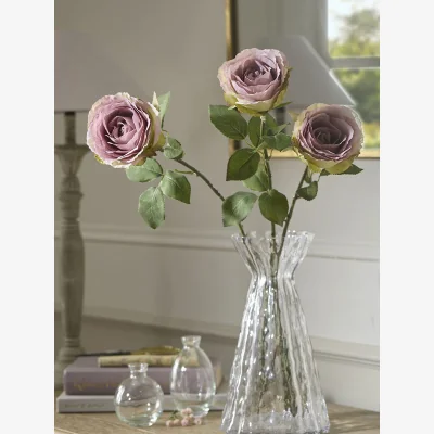 Cox and Cox Three Faux Rose Stems - Mauve