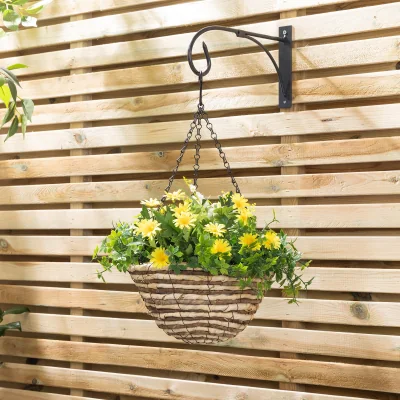 Christow Artificial Daisy Hanging Basket