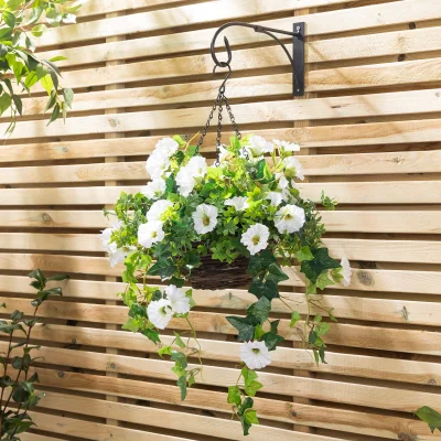 Christow Artificial Petunia Hanging Basket