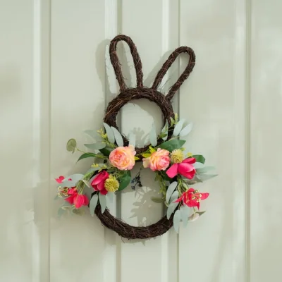 Dunelm Artificial Bougainvillea & Eucalyptus Rabbit Wreath