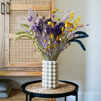 Dunelm Dried Parma Violet Flower Bouquet MultiColoured