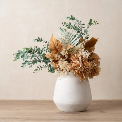 Dunelm Artificial Dried Look Hydrangea & Eucalyptus Bouquet