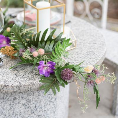 Dunelm Artificial Wild Flower Wedding Garland Purple/Green