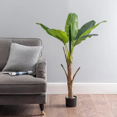 Dunelm Artificial Banana Tree Green, Brown and Black