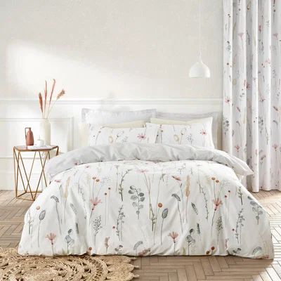 Dunelm Dried Flowers Bedding Bundle - Single Blush
