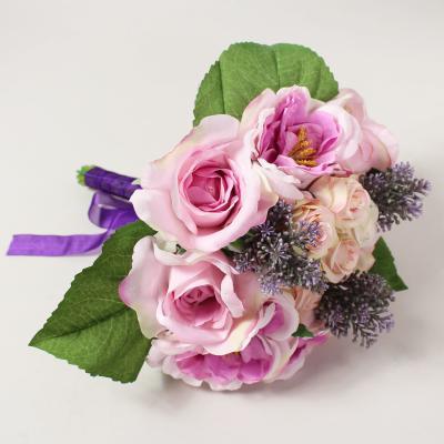 Dunelm Artificial Rose Peony Bouquet Pink/Cream Pink and Green
