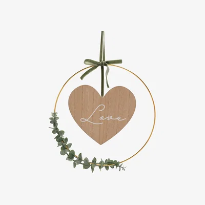 Dunelm Love Story Love Hoop Wreath Brown