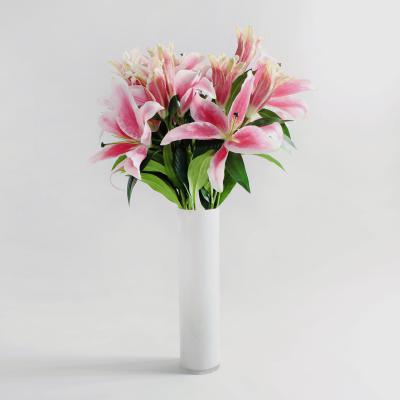 Dunelm Pack of 12 Artificial Tiger Lily Pink Single Stem 75cm Pink
