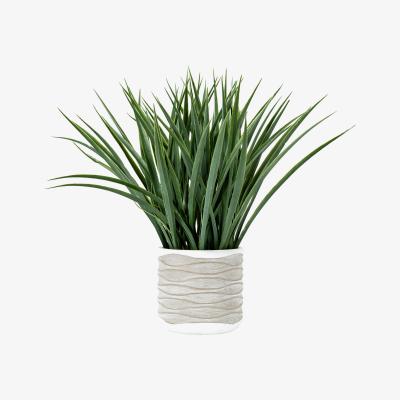 Dunelm Torrance Grass in Wavy Pot Large Grey