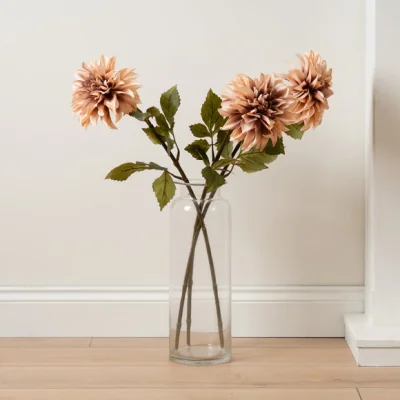 Dunelm Pack of 3 Artificial Large Head Dahlia Flower Stems