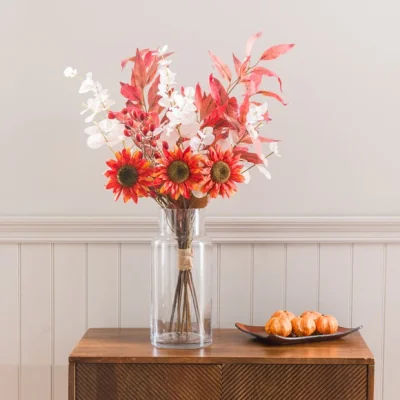 Dunelm Artificial Autumn Glow Cream Sunflower Bouquet