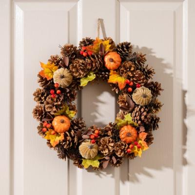 Dunelm Artificial Autumnal Pumpkin & Pinecone Wreath