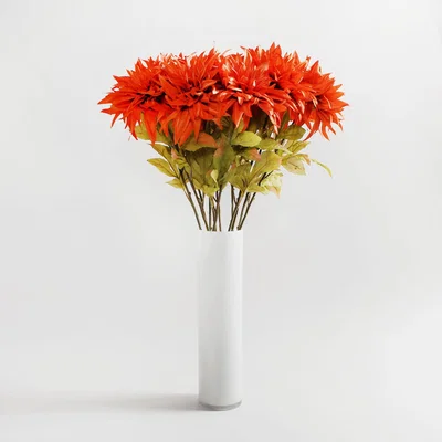 Dunelm Pack of 12 Artificial Dahlia Orange Spray 80cm Rust