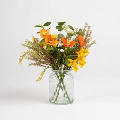 Dunelm Artificial Rustic Forsythia Poppy Arrangement
