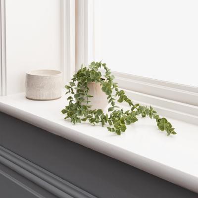 Dunelm Artificial Trailing Eucalyptus Green in Reactive Pot Green