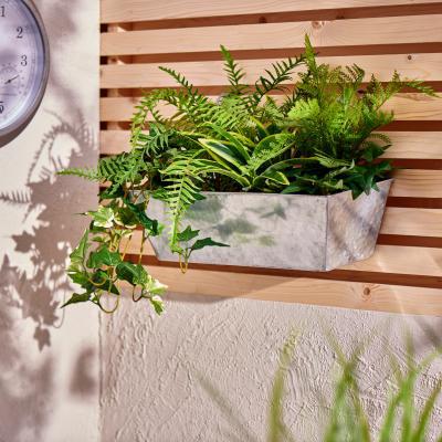 Dunelm Galvanised Hanging Metal Trough with Foilage Zinc