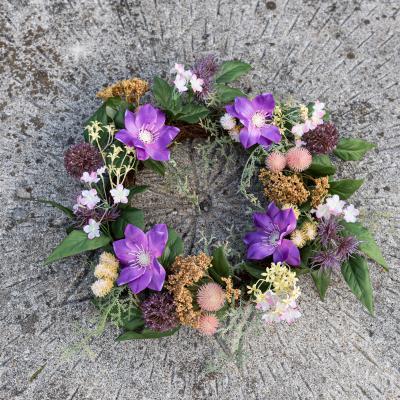 Dunelm Wild Flower Wedding Wreath Purple/Green